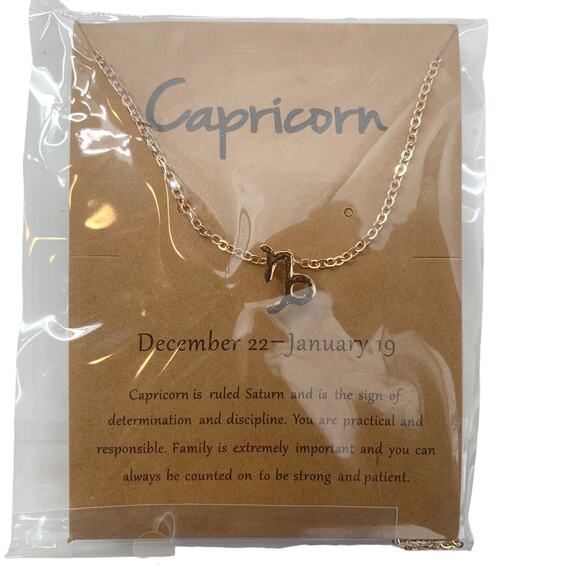 2/$30 Astrology Necklace Capricorn Gold Tone Constellation Necklace Gift Simple - Picture 5 of 6